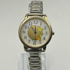 Vintage 1990s Armitron Tweety Bird Silver Band Watch Working New Battery
